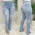 Feeling Height Slit Jeans (Light Blue) - Live Fabulously